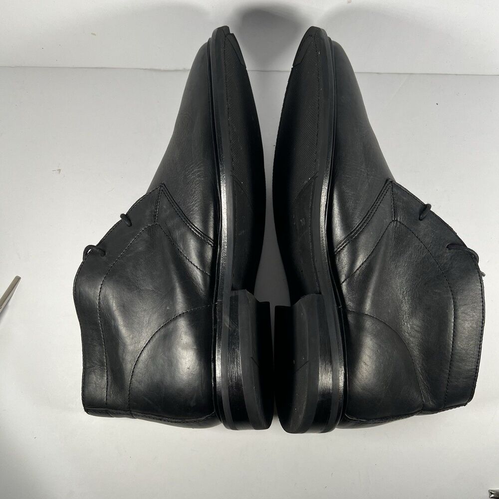 Frye Paul Chukka Boots Black Leather Lace Up Ankle Shoes Men's Size 10 M - Picture 5 of 9